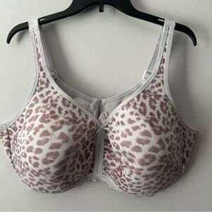 Cacique Cream and Brown Full Coverage Bra with Animal Print